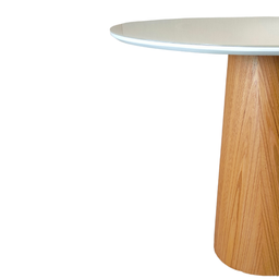 Mesa de Jantar Cone Redonda 120cm +Vidro Base Freijó Tampo Laca Modelar Art Moveis Mesa de Jantar Co - 2