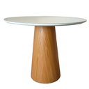 Ver imagem 1 de Mesa de Jantar Cone Redonda 120cm +Vidro Base Freijó Tampo Laca Modelar Art Moveis Mesa de Jantar Co