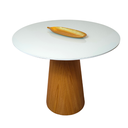 Ver imagem 3 de Mesa de Jantar Cone Redonda 120cm +Vidro Base Freijó Tampo Laca Modelar Art Moveis Mesa de Jantar Co
