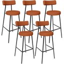 Ver imagem 1 de Kit 05 Banquetas Altas Cozinha Bar Sala De Jantar Em Aço Milão L02 Tecido Terracota - Lyam Decor