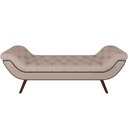 Ver imagem 5 de Kit Cabeceira Cama Box Casal 140 Cm Madrid com Puff Recamier Santorini Linho Bege Escuro- Lyam Decor