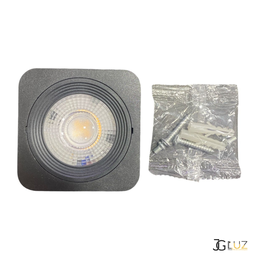 Spot Led 5w Quadrado de Sobrepor - Preto - Branco Frio - 6