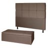 Kit Cabeceira de Cama Box Queen com Recamier Carol 160 cm Suede cappuccino - Móveis Mafer Móveis Maf - 1