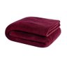Manta Casal Padrão Soft Fleece Lisa 1 Peça - Vinho - 1