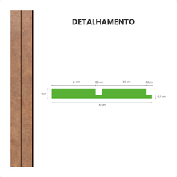 Painel Ripado Laminado de Eva Autocolante Flexível Rolo 5m Bronze com Textura Amadeirado - 5