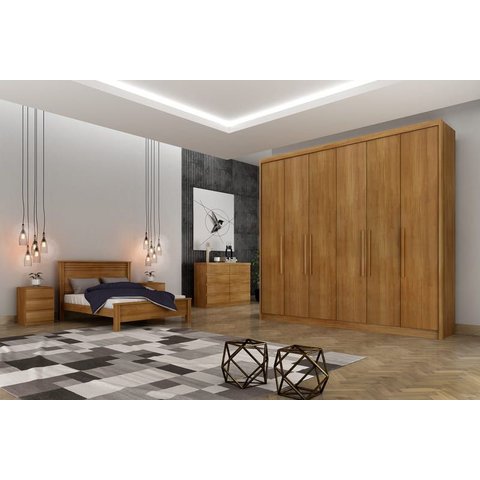 Guarda Roupa Casal 6 Portas 8 Gavetas - Santoro-cumaru - Móveis Novo Horizonte