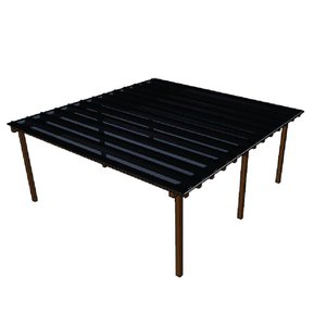 Kit Policarbonato Fume 4mm 6,00m X 6,00m - Perfis Naturais