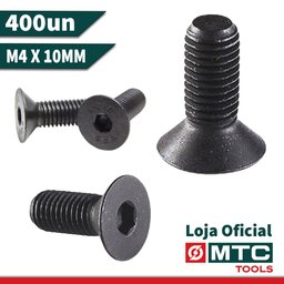 PARAFUSO SEXTAVADO INTERNO ALLEN M4 X 10MM C. CHATA - 400pçs - 2