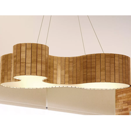 Lustre Pendente Anêmona 70cm – Madeira Amêndola, Design Orgânico, Bivolt - 4