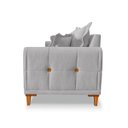 Ver imagem 6 de Sofá Living 3 Lugares Bouclê Cinza 1.80m Pés em Madeira Bz Home Decor