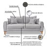 Sofá Living 3 Lugares Bouclê Cinza 1.80m Pés em Madeira Bz Home Decor - 7