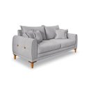 Ver imagem 5 de Sofá Living 3 Lugares Bouclê Cinza 1.80m Pés em Madeira Bz Home Decor