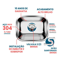 Ver imagem 2 de Tanque Inox 50x40 American Steel - Sobrepor e Embutir