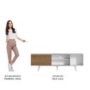 Ver mais imagens de Rack Madesa Dubai para Tv até 65 Polegadas com Pés - Branco/rustic/branco