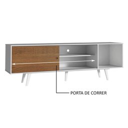 Rack Madesa Dubai para Tv até 65 Polegadas com Pés - Branco/rustic/branco - 6