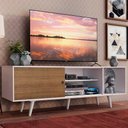 Ver imagem 1 de Rack Madesa Dubai para Tv até 65 Polegadas com Pés - Branco/rustic/branco