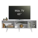 Ver imagem 5 de Rack Madesa Dubai para Tv até 65 Polegadas com Pés - Branco/rustic/branco