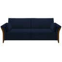 Ver mais imagens de Kit Sofá Living 3 Lugares e Poltrona 102cm Pés Madeira Roya M22 Veludo Azul Marinho - Mpozenato