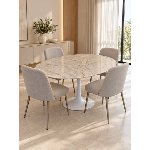 Mesa de Jantar Saarinen Oval 190x110cm em MDF Pietra Bronze