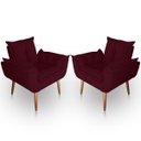 Ver imagem 1 de Kit 2 Poltronas Decorativa Paola Pes Palito Bordo