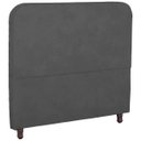 Ver imagem 3 de Cabeceira Casal Queen Estofada para Cama Box Lizza Veludo Cinza Escuro