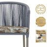 6 Cadeiras de Jantar Noronha Fendi Corda Náutica E6 Trama Prata - 3