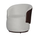 Ver imagem 2 de Poltrona Organica Beatriz Suede Branco C/ Composê Corano Marrom - Lm Decor