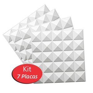7 Placas Revestimento 3d Decorativo 50x50cm 0,5mm Piramidal