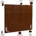 Ver imagem 5 de Kit Cabeceira Cama Box Casal 140cm com Calçadeira Roma W01 Couríssimo Marrom - Lyam Lyam Decor