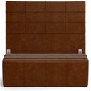 Ver imagem 1 de Kit Cabeceira Cama Box Casal 140cm com Calçadeira Roma W01 Couríssimo Marrom - Lyam Lyam Decor