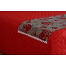 Kit Colcha Cobre Leito Valencia Casal Vermelho com Xale - 3
