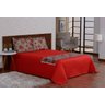 Kit Colcha Cobre Leito Valencia Casal Vermelho com Xale - 1