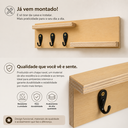 Ver imagem 2 de Porta Chaves de Parede Decorativo Sala Organizador Ganchos