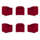 Ver imagem 1 de Kit 6 Poltronas Decorativas Tilla Consultório Recepção Sala Cor:vermelho