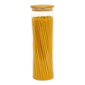 Pote De Vidro Hermético 2 Lts C/ Tampa 100% Bambu Mantimento