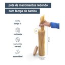 Ver imagem 2 de Pote De Vidro Hermético 2 Lts C/ Tampa 100% Bambu Mantimento