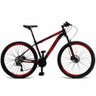 Bicicleta Aro 29 Cripto 24 Vel Freios Hidráulico e Suspensão - Preto-vermelho - 15" Preto-vermelho - 1