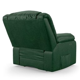 Poltrona do Papai Reclinável Melim Power Touch Massagem Pu Fh1 - D'rossi Cor Verde - 6