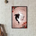 Ver imagem 2 de Quadro Decorativo Carpas Yin-Yang 24x18cm:Madeira branca