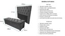 Ver imagem 4 de Kit Baú New 140x40x45cm e Cabeceira Estofada Modelo até o Chão com 140x117cm na Cor Cinza Escuro