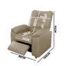 Poltrona Confortável Reclinável Corino Bege Ostrich Shop Jm - 2
