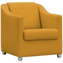 Ver imagem 2 de Kit Namoradeira + 4 Poltronas Decorativas para Sala Mila Suede Cores Pé de Plastico Cromado