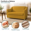 Ver mais imagens de Kit Namoradeira + 4 Poltronas Decorativas para Sala Mila Suede Cores Pé de Plastico Cromado