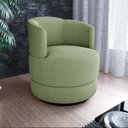 Ver imagem 1 de Poltrona Decorativa Giratória Base de Ferro Marselha Boucle Oliva Matrix