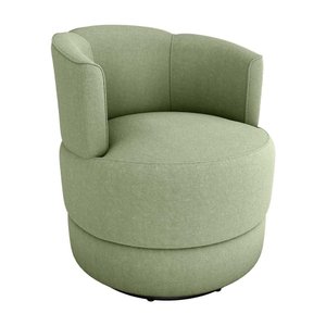 Poltrona Decorativa Giratória Base de Ferro Marselha Boucle Oliva Matrix