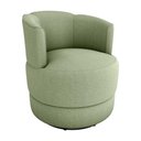 Ver imagem 1 de Poltrona Decorativa Giratória Base de Ferro Marselha Boucle Oliva Matrix