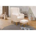 Ver imagem 2 de Poltrona de Amamentação Pé Palito Eduarda com Puff Linho Bege