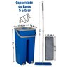 Rodo Flat Mop e Balde Lava e Seca 5l com 2 Refis - Limpeza Eficiente - 4