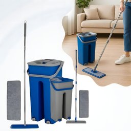 Rodo Flat Mop e Balde Lava e Seca 5l com 2 Refis - Limpeza Eficiente - 7