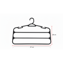 Ver imagem 2 de Kit 5 Cabides Pretos para Calças com 3 Divisórias Reforçados - Organizador de Guarda Roupa Economiza